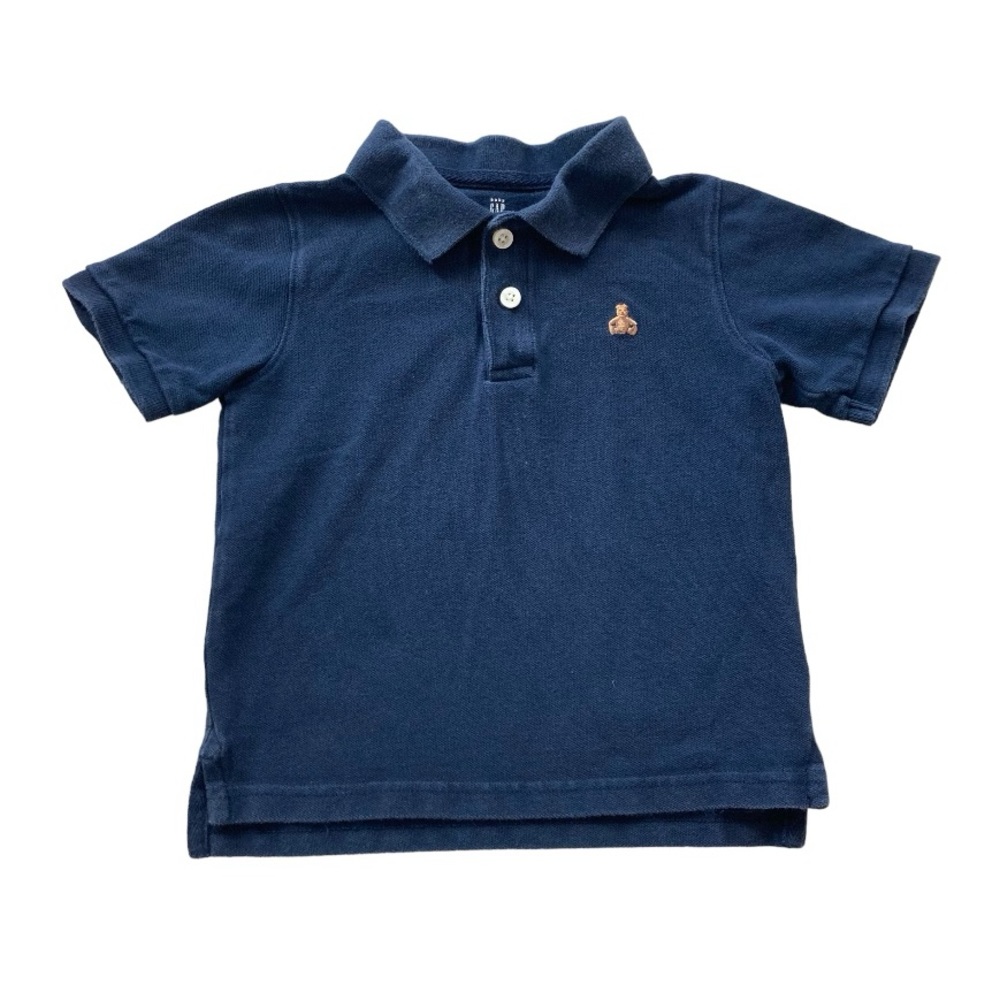 Baby GAP Navy Short Sleeve Polo Shirt (100% Cotton, Size 4 Years Toddler)